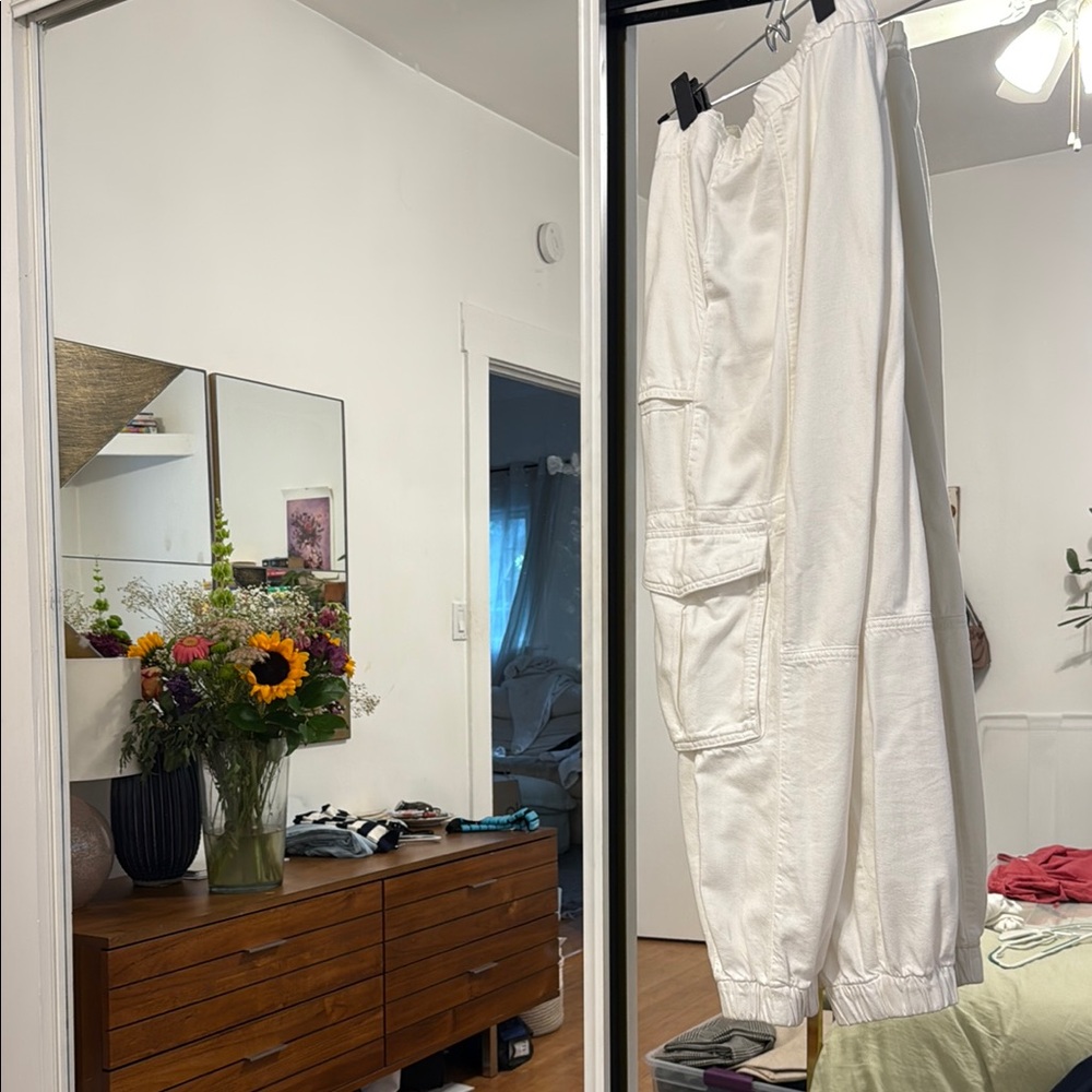 All Saints White Cargo Pants